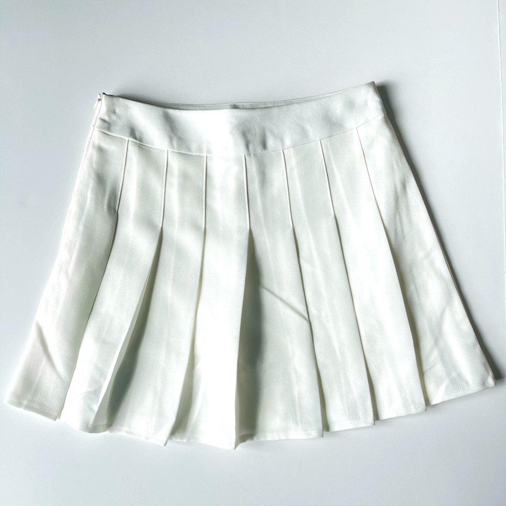 White Pleated Skirt